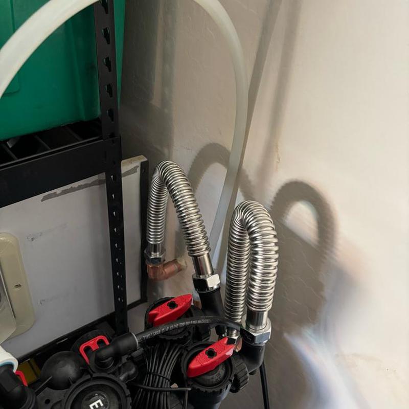 Green Titan 1000 water softener installation in garage Green Titan 1000 water softener installation in garage