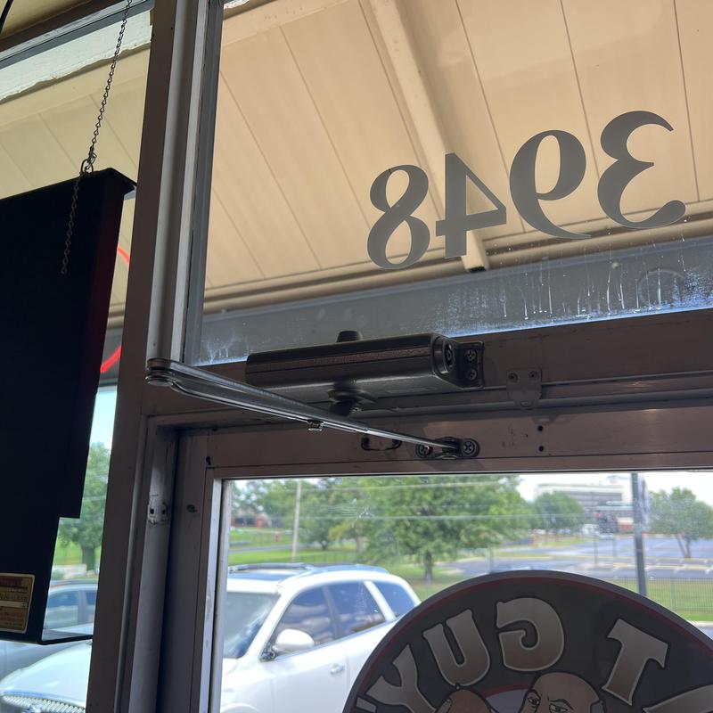 Door closer replacement on commercial entry door