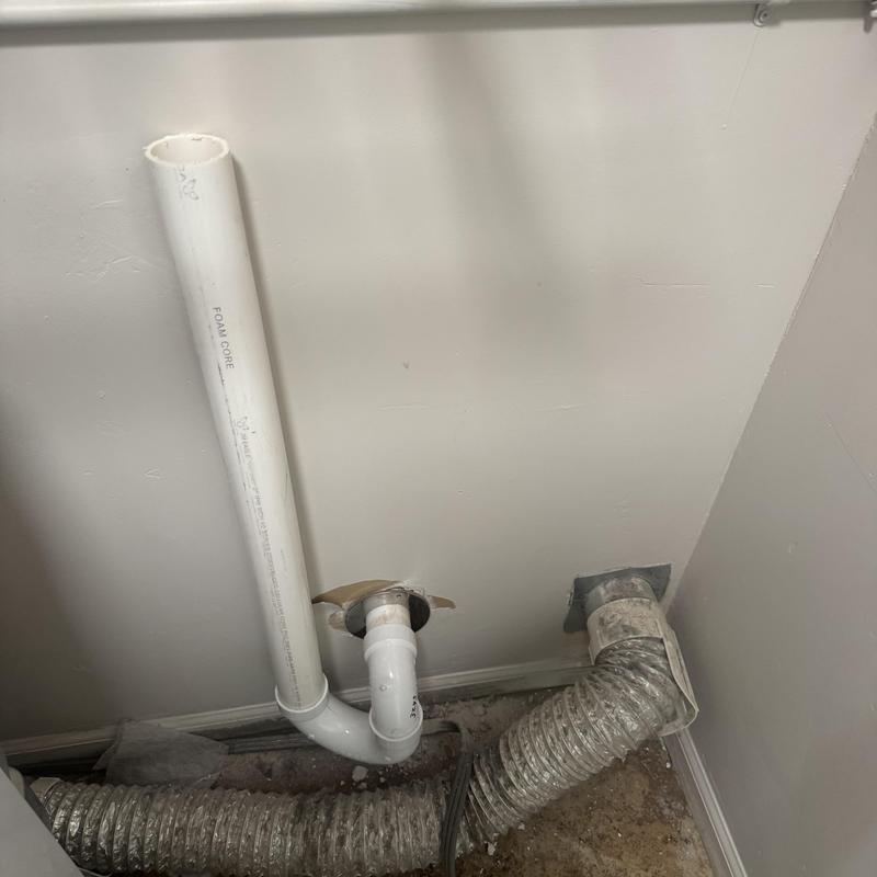 Laundry sewer line pipe and dryer vent installation Laundry sewer line pipe and dryer vent installation
