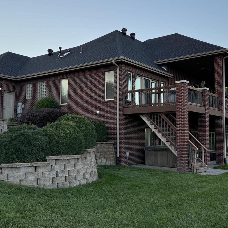Owens Corning AR asphalt shingle roof on brick house Owens Corning AR asphalt shingle roof on brick house