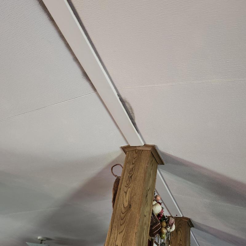 Metal roof leak causing indoor ceiling damage
