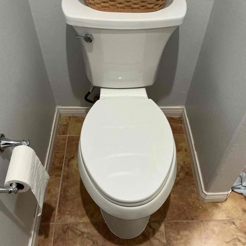 Toilet installation with new wax ring and hardware