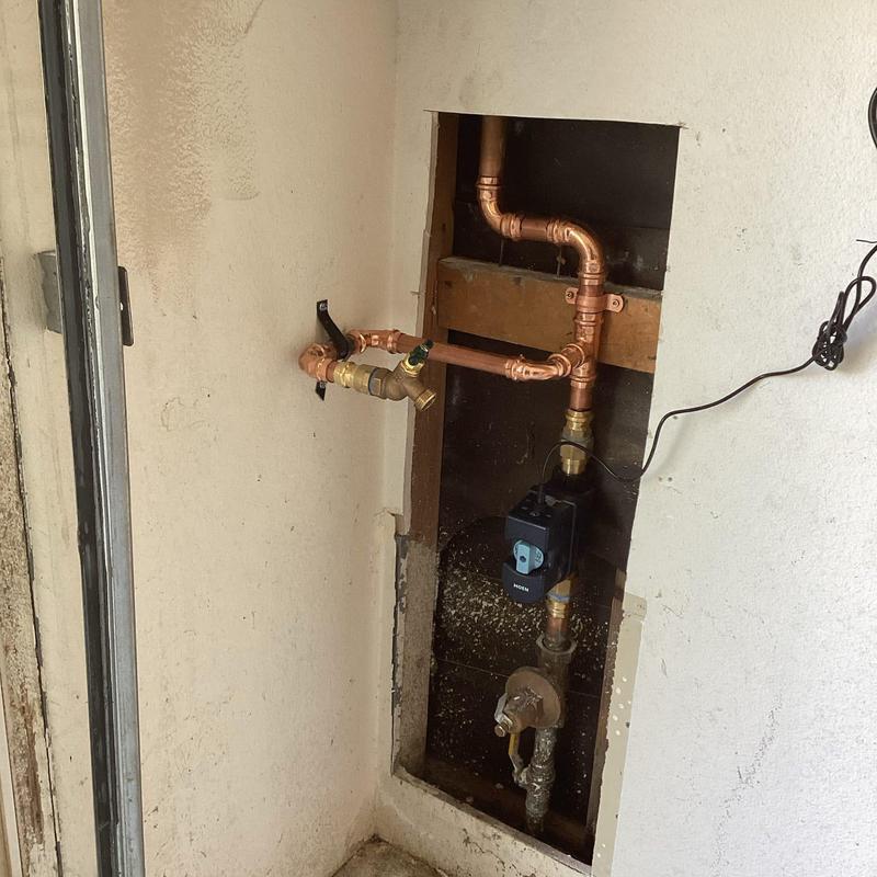 Moen Flo Device installed on copper service riser