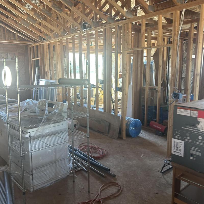 Kitchen electrical wiring installation in building frame Kitchen electrical wiring installation in building frame