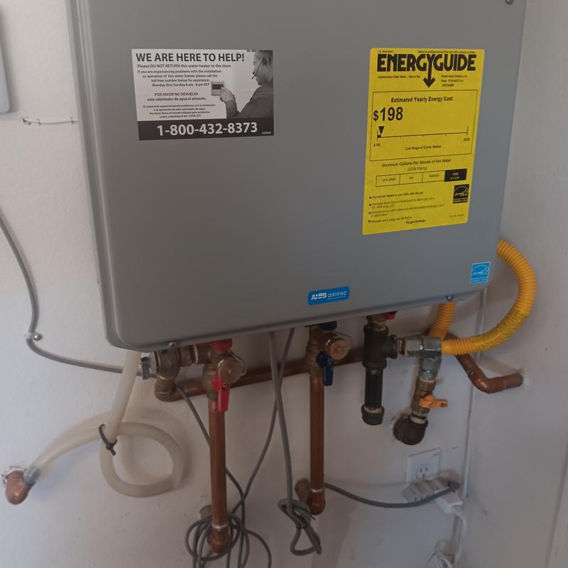 Noritz tankless water heater with copper piping