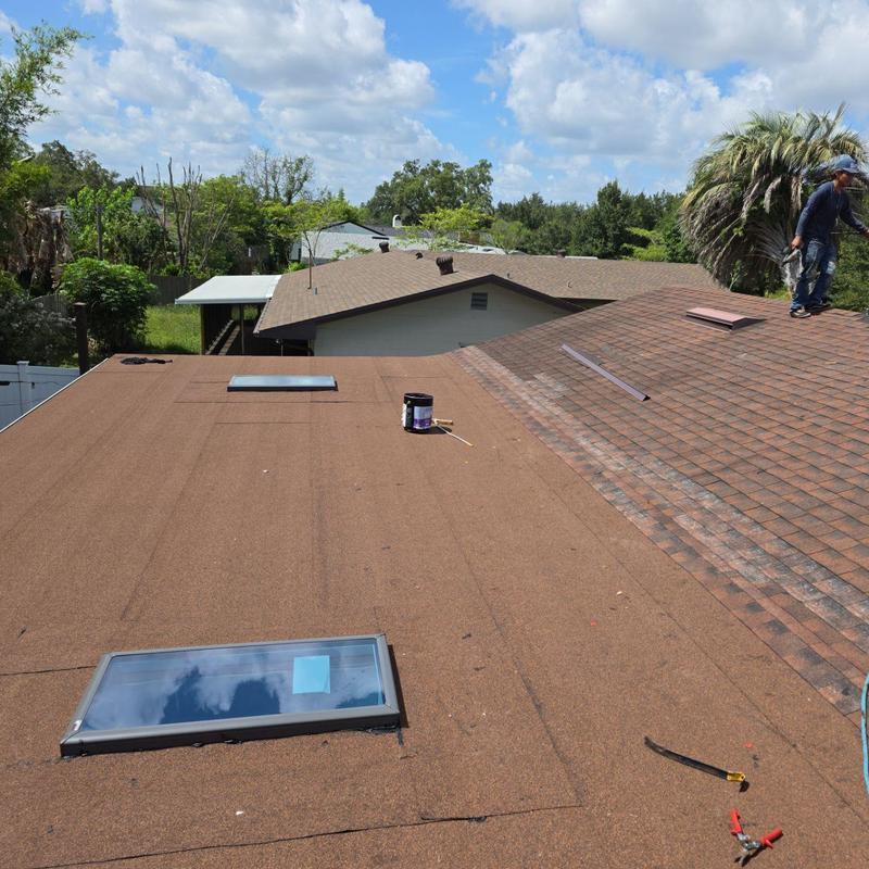CertainTeed FlintLastic flat roof with skylights installation CertainTeed FlintLastic flat roof with skylights installation