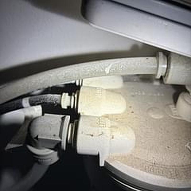 RO discharge line extension near water heater drain