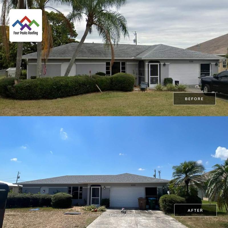 Owens Corning Duration shingle roof replacement before and after Owens Corning Duration shingle roof replacement before and after