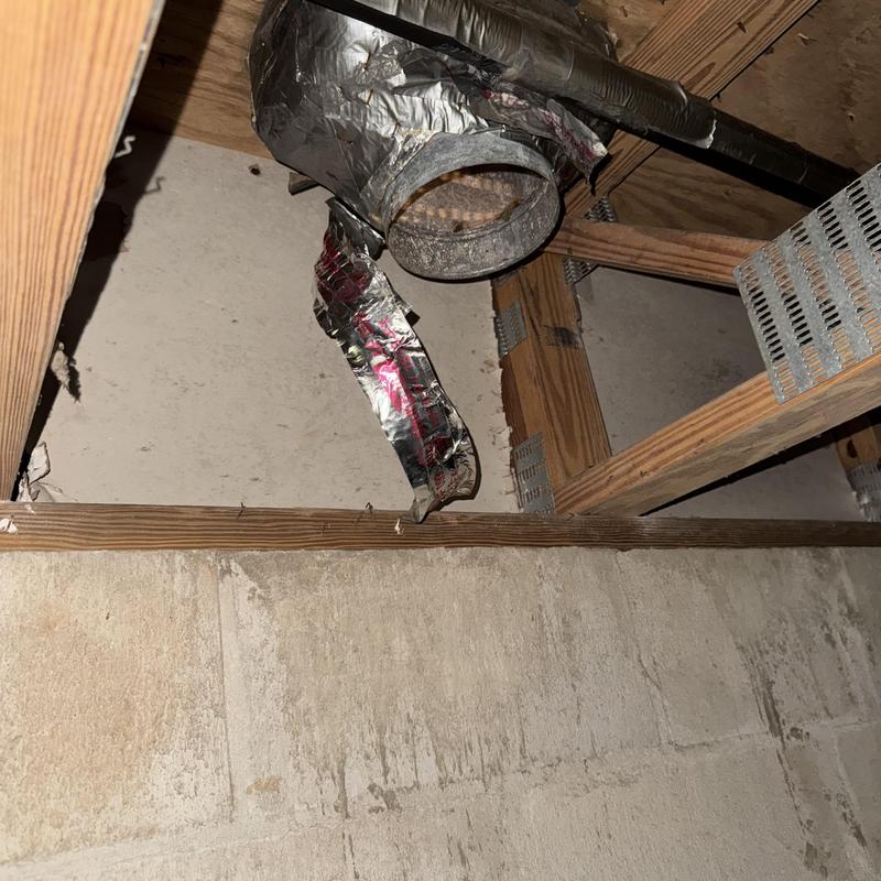 HVAC duct vent disconnected from zone in ceiling cavity