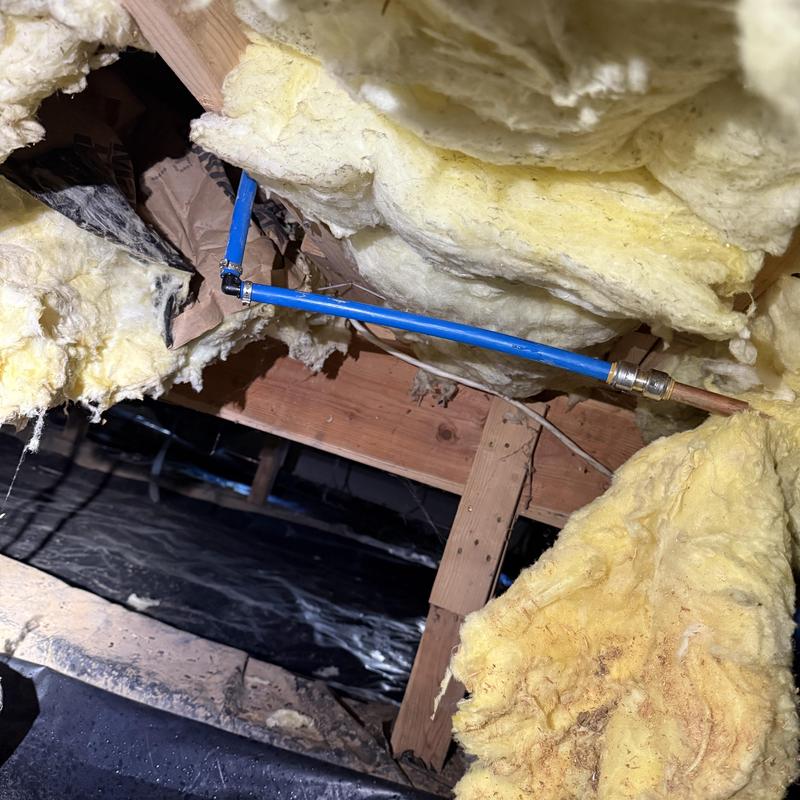 Ice maker PEX water line installation in attic space Ice maker PEX water line installation in attic space