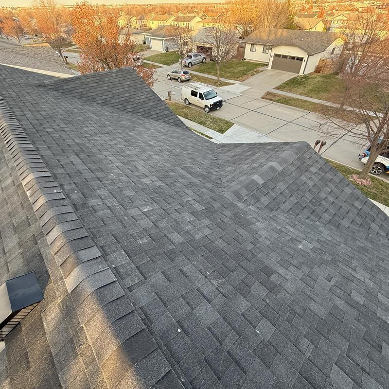 Tamko Stormfighter Flex shingles on residential roof Tamko Stormfighter Flex shingles on residential roof