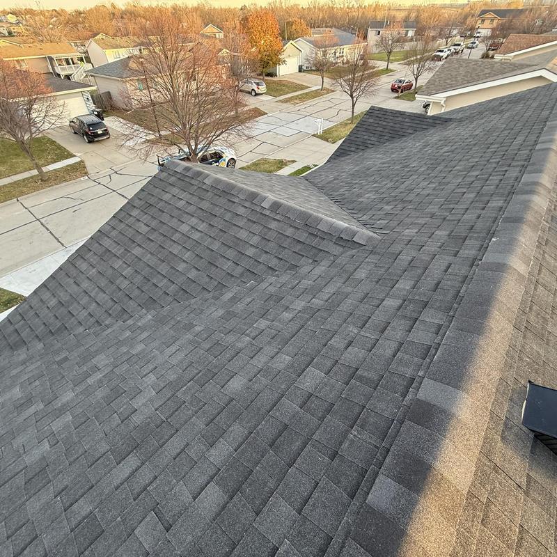 Tamko Stormfighter Flex shingles on residential roof Tamko Stormfighter Flex shingles on residential roof