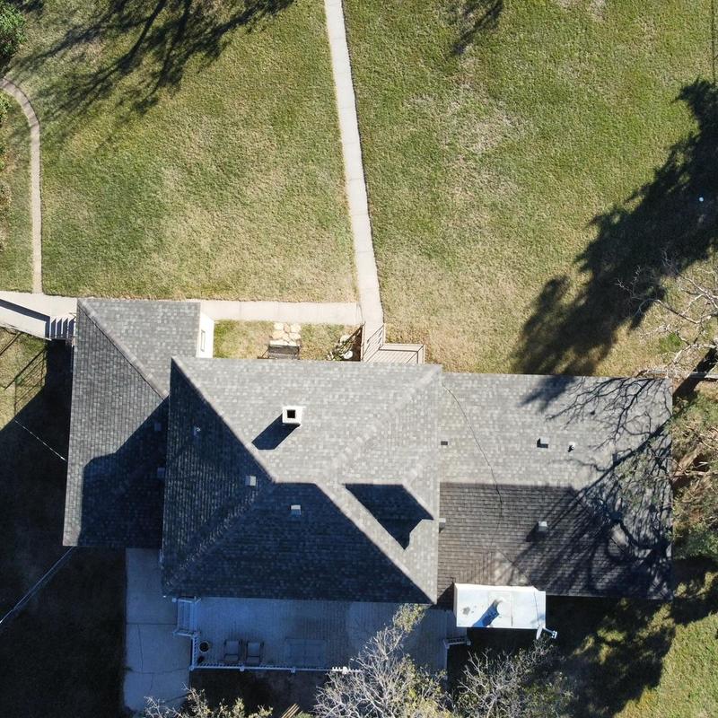 Tamko Titan XT shingle roof installation aerial view Tamko Titan XT shingle roof installation aerial view