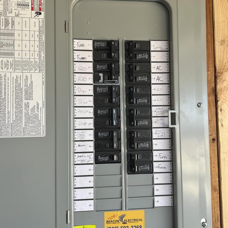 Water heater disconnect installation with 20 amp breaker