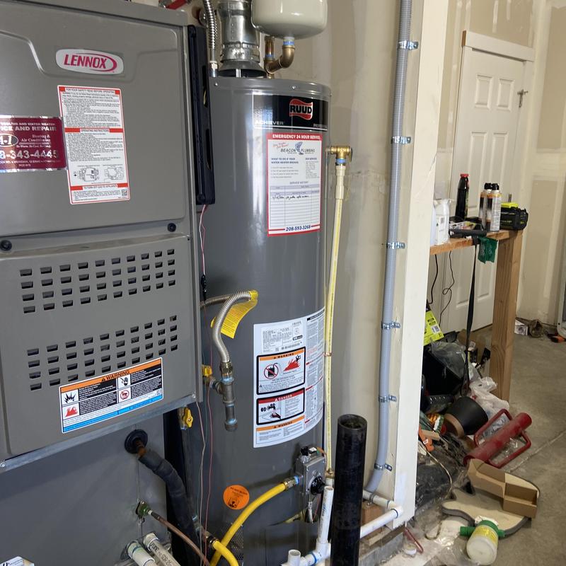 Water heater and furnace installation in garage