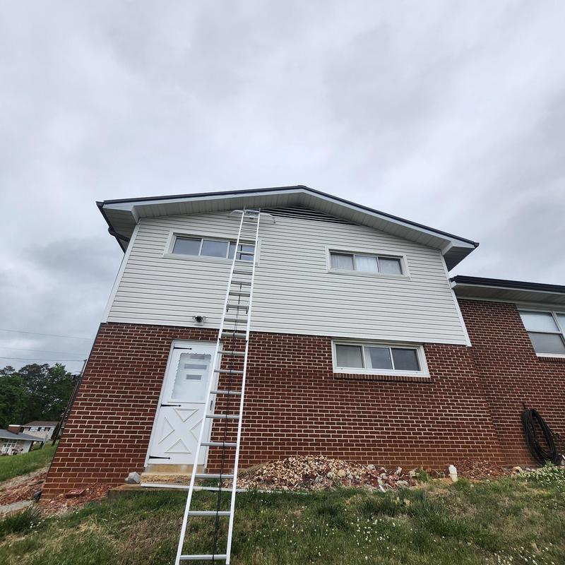 Soffit with vent repair due to bird damage