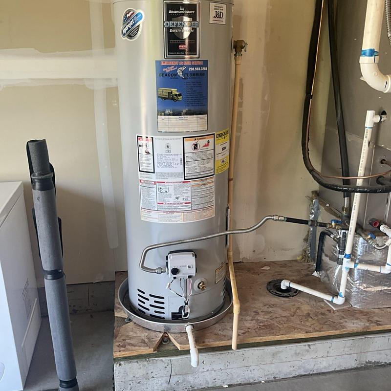 Water heater with new gas control valve installed Water heater with new gas control valve installed