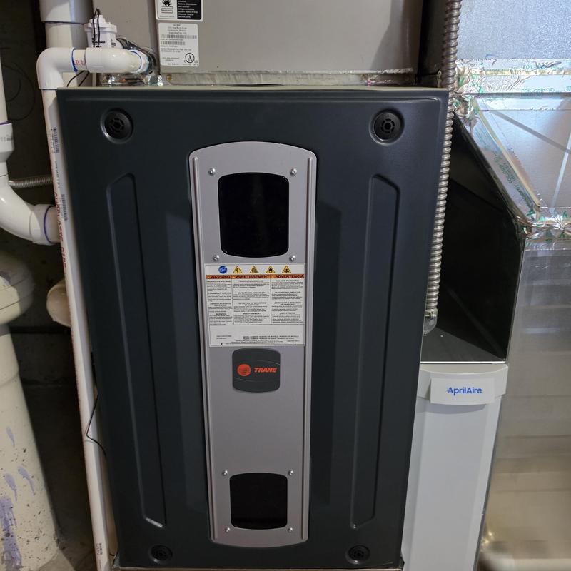 Trane S9X2C100U5PSBBA high efficiency furnace with AprilAire filter