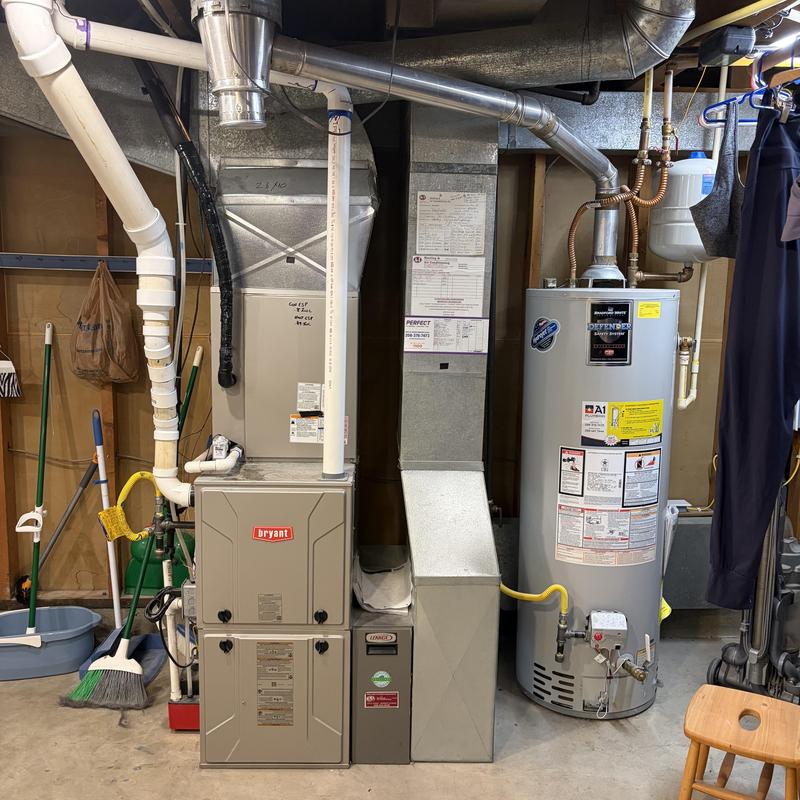 Furnace and water heater with proper venting installed Furnace and water heater with proper venting installed
