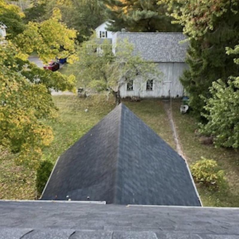 New asphalt shingle roof on residential garage