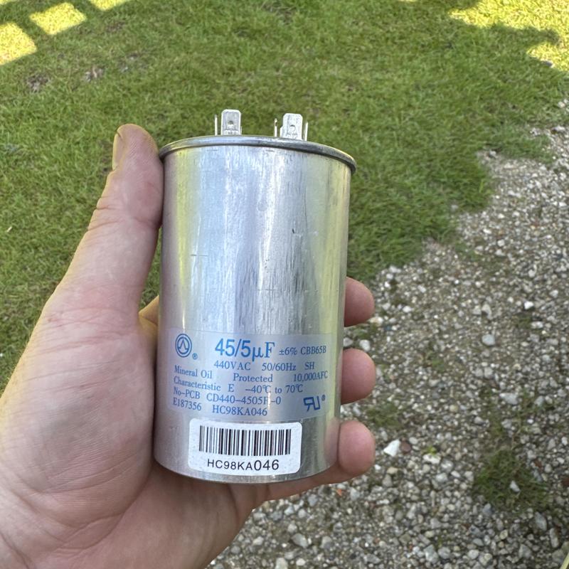 Capacitor for HVAC condenser fan motor replacement