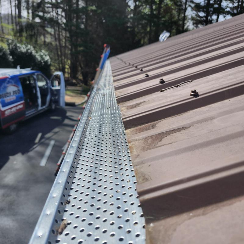Metal roof panel screws replacement on bottom row