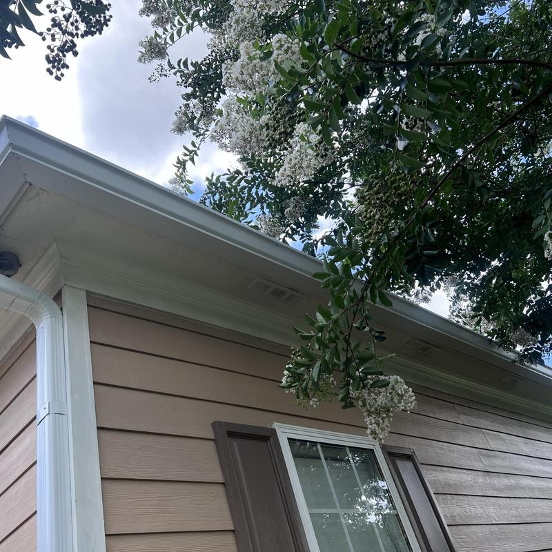 6-inch K-style gutter system with downspouts and guards