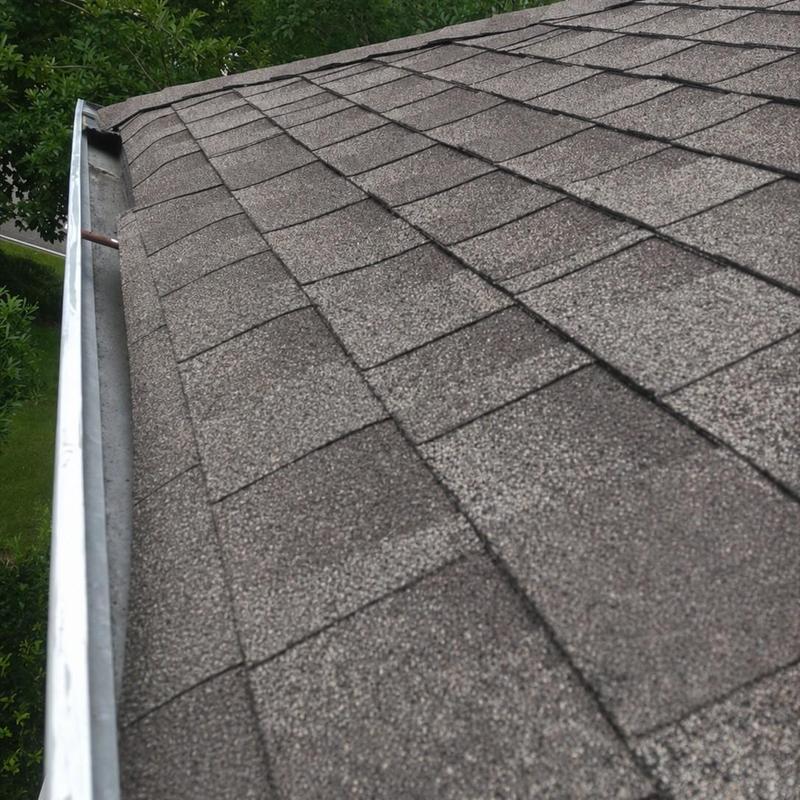 Roof shingles and gutter system with gutter guards