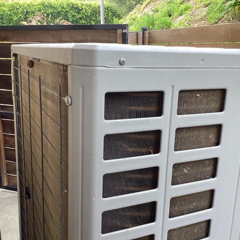 Outdoor AC unit coil cleaning and maintenance check Outdoor AC unit coil cleaning and maintenance check