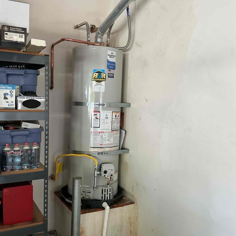 50-gallon Bradford White water heater installation