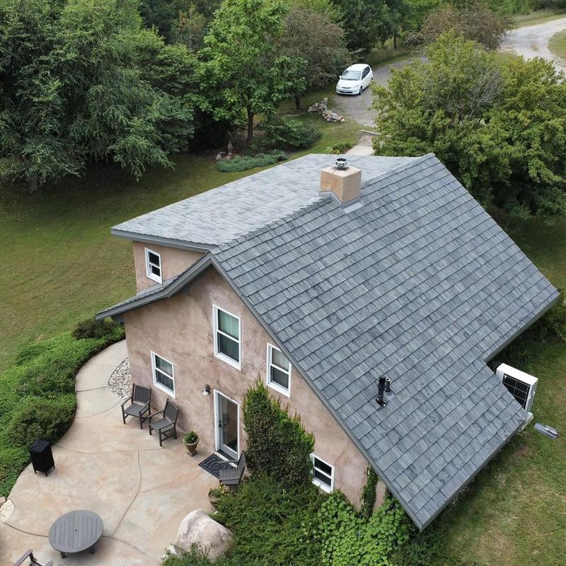 Brava Composite Cedar Shake roof on suburban home Brava Composite Cedar Shake roof on suburban home
