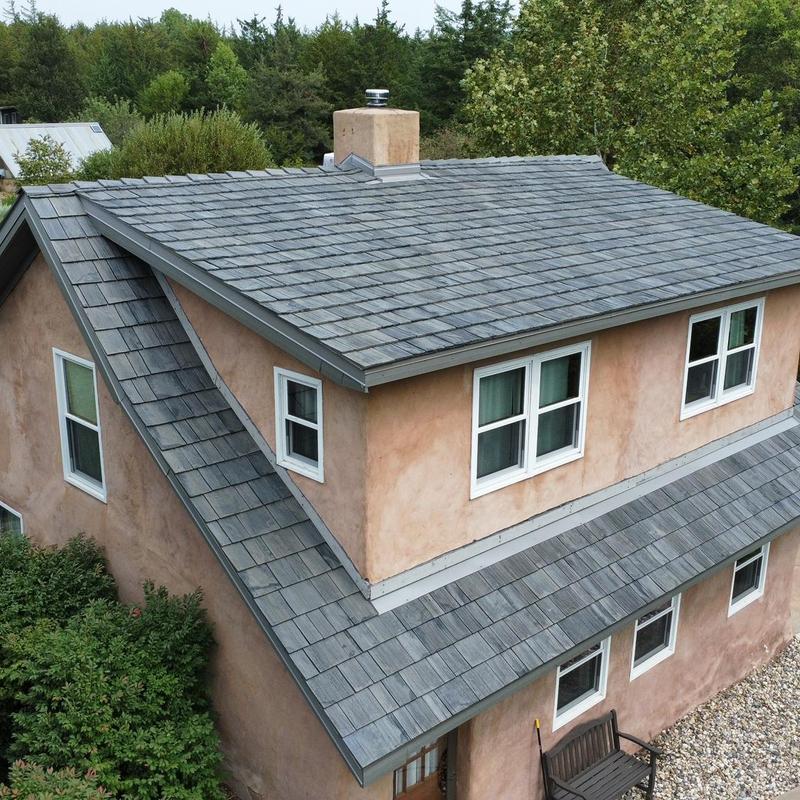 Brava Composite Cedar Shake roof on two-story house Brava Composite Cedar Shake roof on two-story house