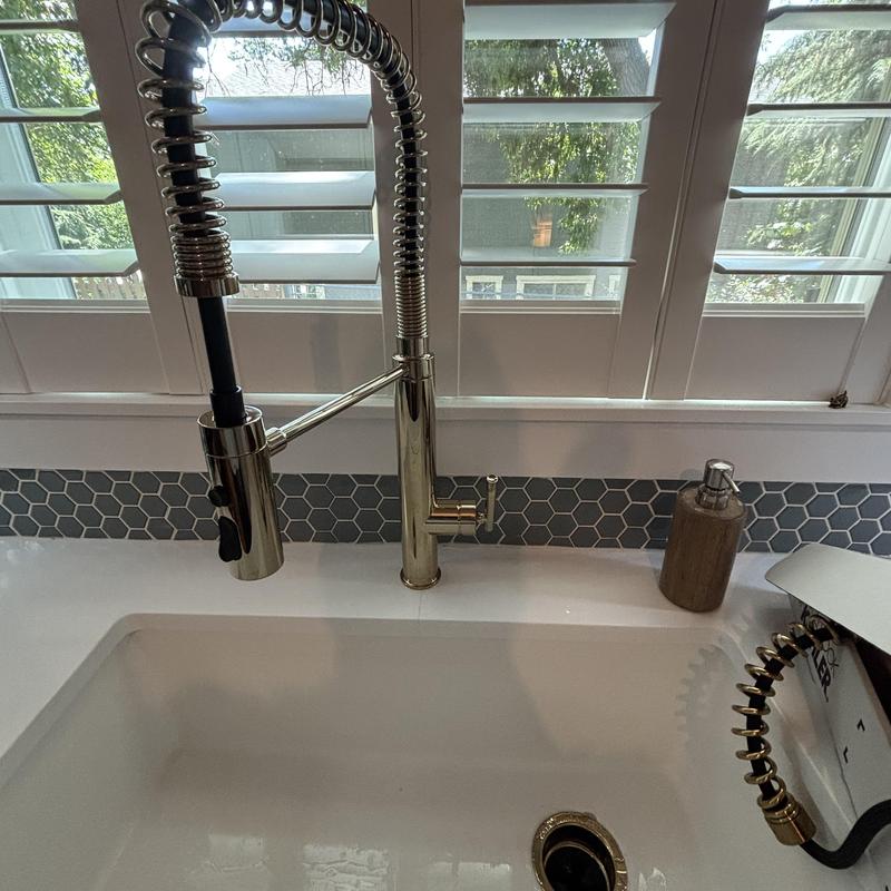 Kitchen faucet with spring coil spout replacement installation Kitchen faucet with spring coil spout replacement installation