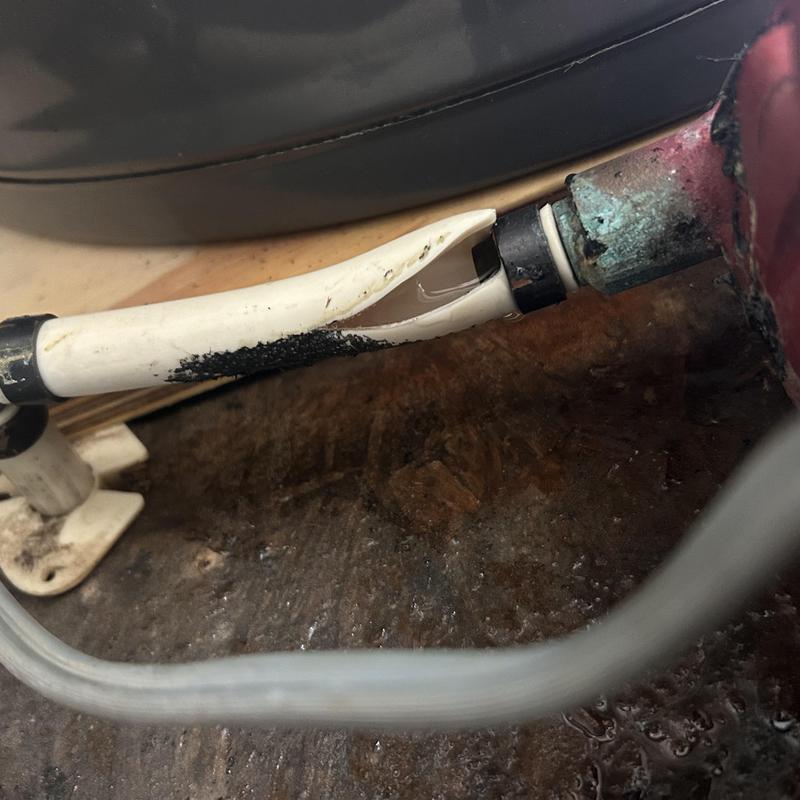 Recirculating pump feed line melted and leaking Recirculating pump feed line melted and leaking