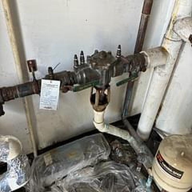Backflow prevention valve assembly on commercial property Backflow prevention valve assembly on commercial property