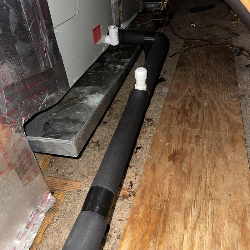HVAC condensate drain lines with new insulation