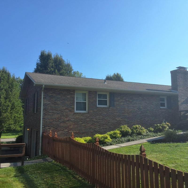 Asphalt shingle roof on brick home with no active leaks