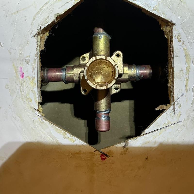 Shower valve rough-in and plumbing pipe fittings