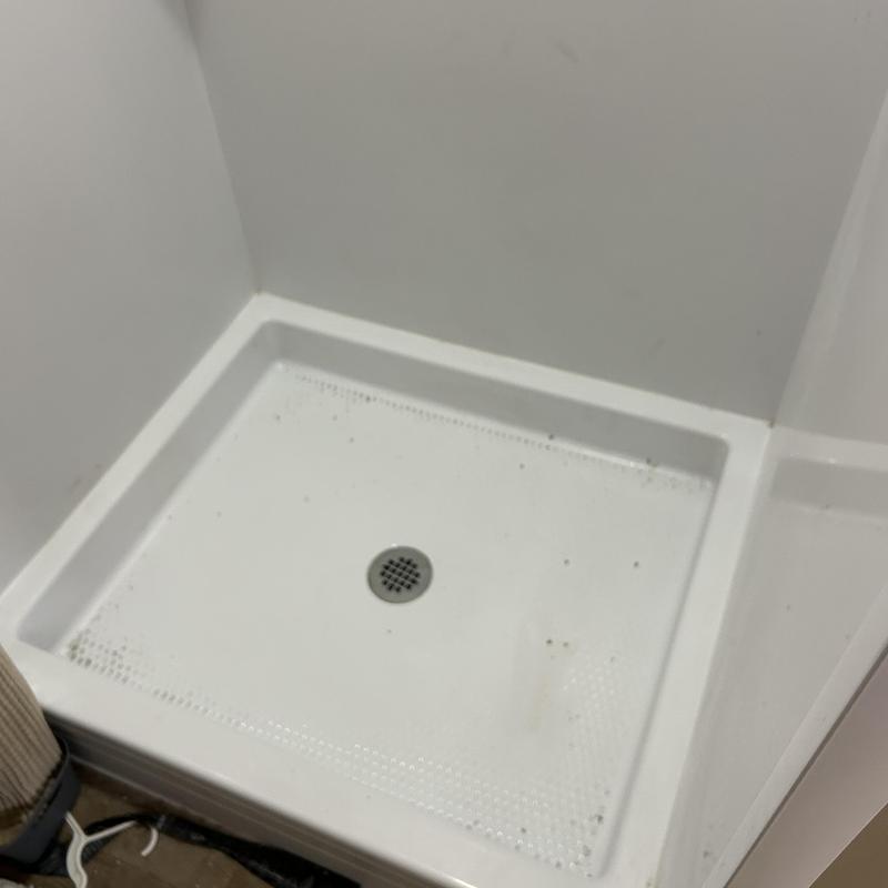 Shower drain and wax ring replacement in apartment shower Shower drain and wax ring replacement in apartment shower