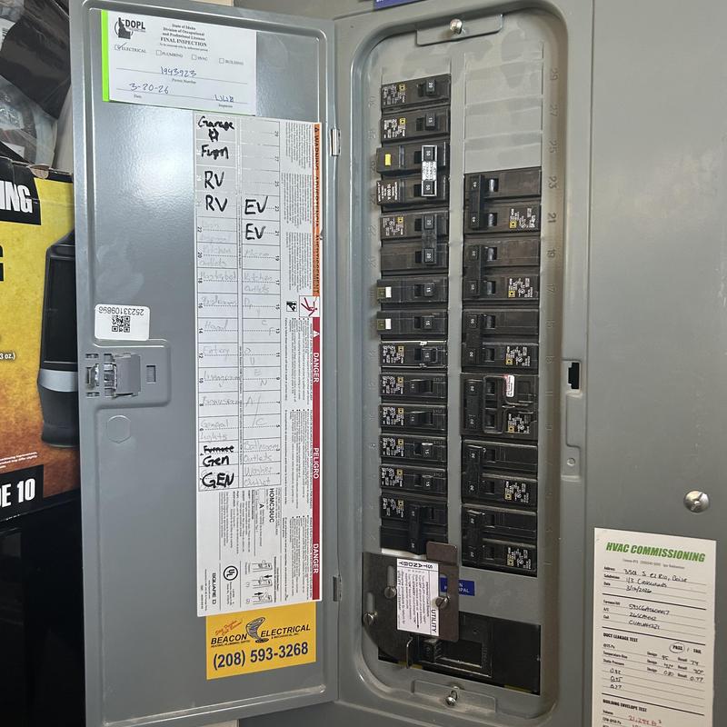 Electrical breaker panel with EV and generator circuits Electrical breaker panel with EV and generator circuits