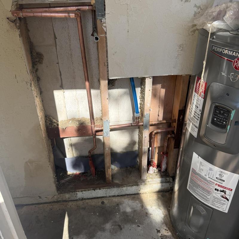 34-inch pressure vacuum breaker and copper piping installation
