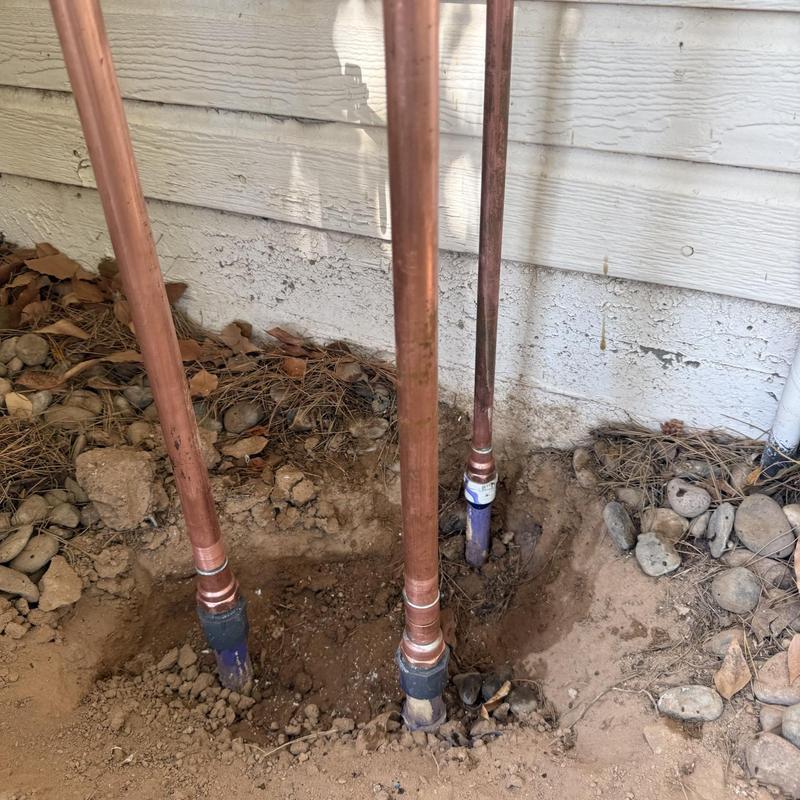 Copper water pipes with pressure vacuum breaker and fittings