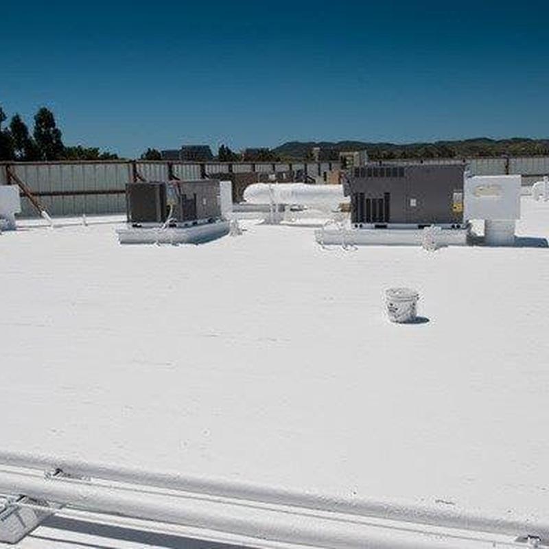 Commercial flat roof with HVAC units installed Commercial flat roof with HVAC units installed