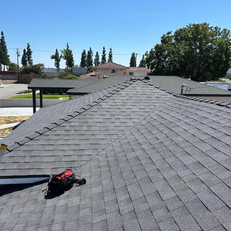 Asphalt shingle roof with new installation in West Covina Asphalt shingle roof with new installation in West Covina