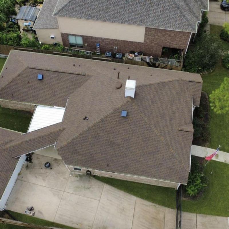 Residential asphalt shingle roof replacement in Pearland