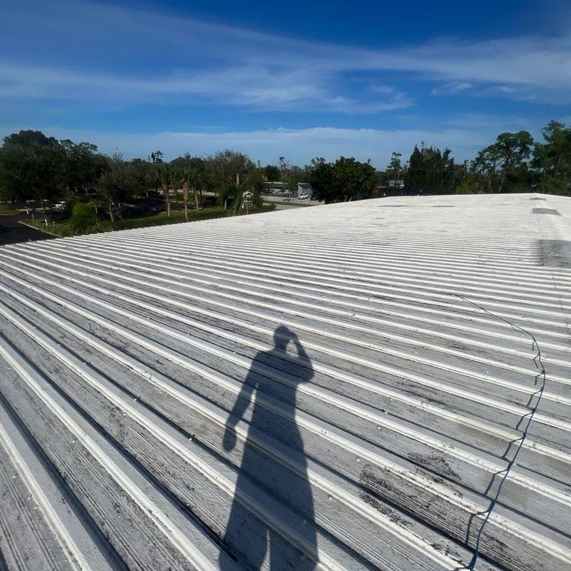 Standing seam metal roof with inspection shadow Standing seam metal roof with inspection shadow