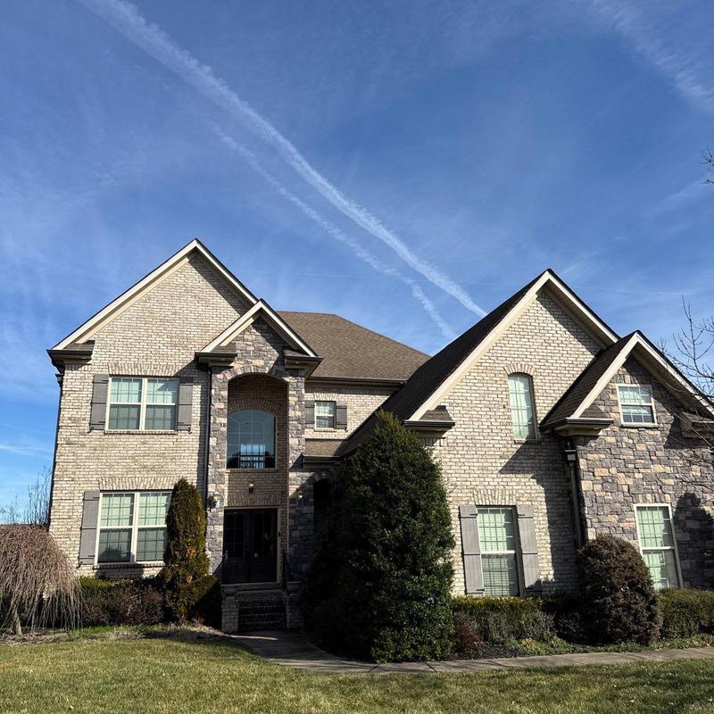 Roof shingles and flashing with hail damage in Murfreesboro