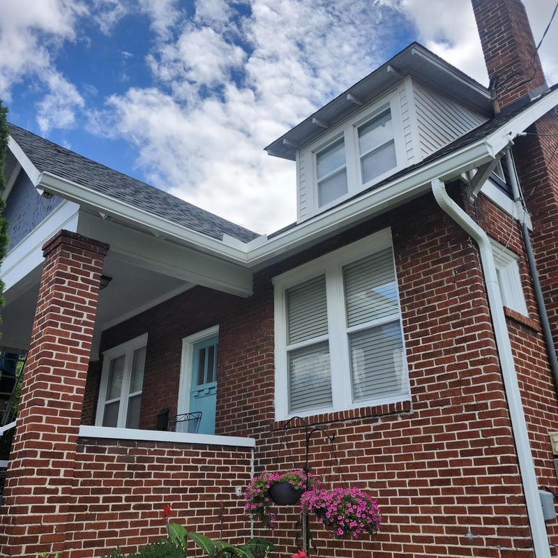 Gutter and downspout replacement with upgraded hangers