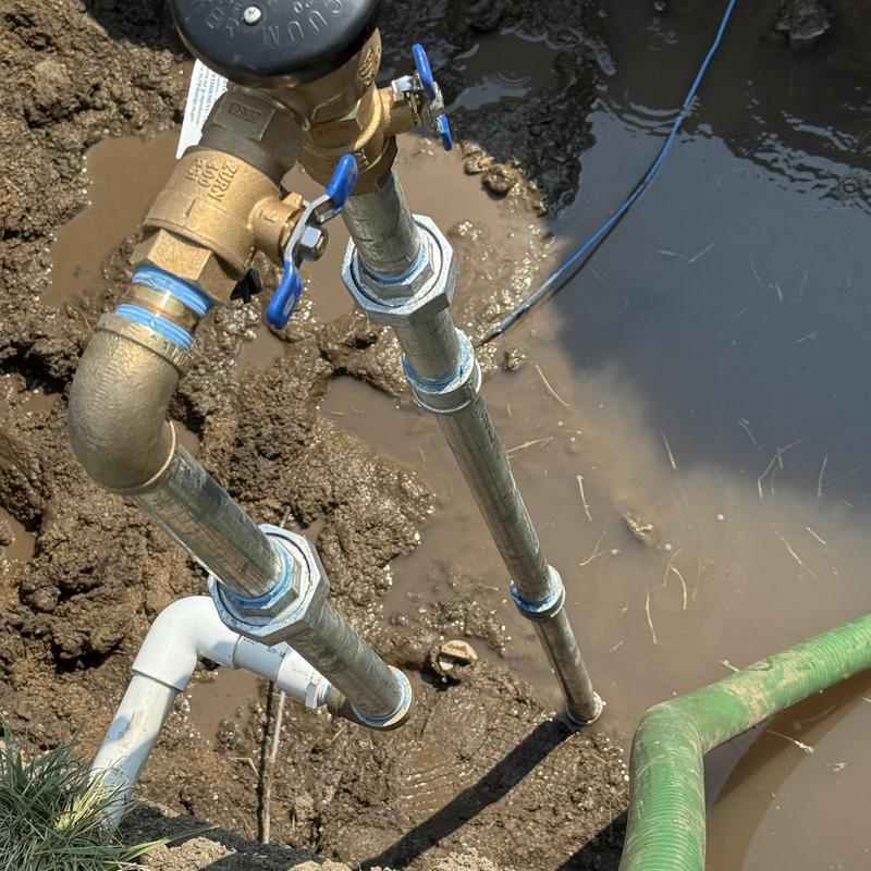 PVB backflow prevention device installation on water line PVB backflow prevention device installation on water line