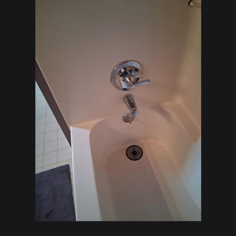Shower valve and tub faucet installation in bathroom Shower valve and tub faucet installation in bathroom